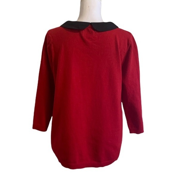 Elle Red and Black Polka Dot Sweater - Picture 3 of 5